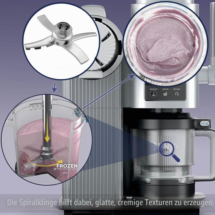 Klinge Ersatzteile Kompatibel mit Ninja Swirl by CREAMi Sorbetière et machine à glaces, Paddel Ersat