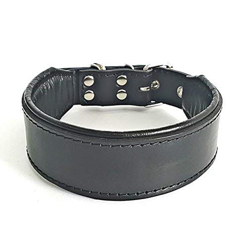 Bestia™ "Classic Echtleder Hundehalsband. 100% Leder. Weich gepolstert. TOP Qualität! L- Halsumfang
