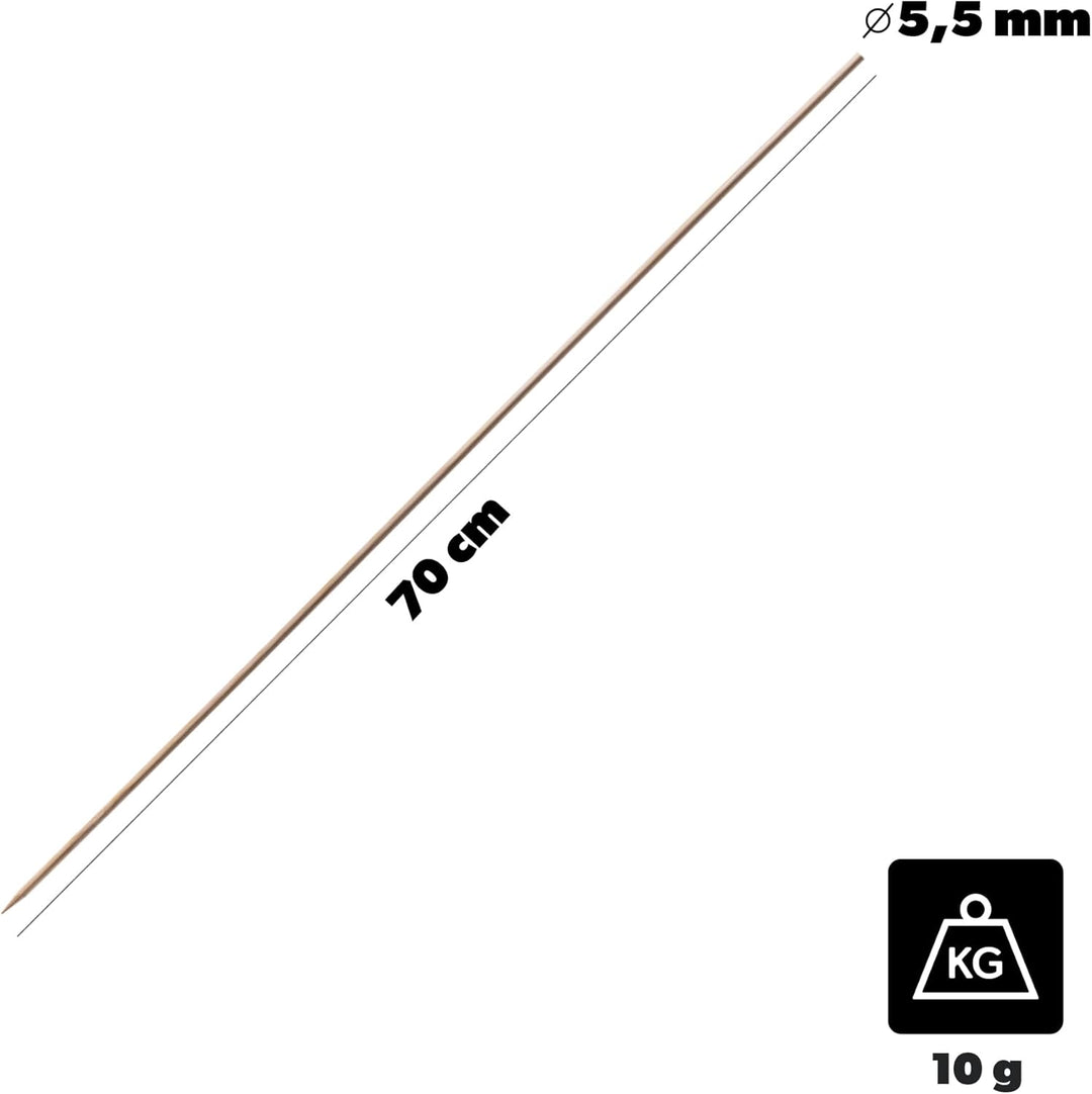 KADAX Bambusstäbe 70cm x 5.5mm, 100er Set, Pflanzstäbe aus Bambus, Holzstäbe als Pflanzenstütze für