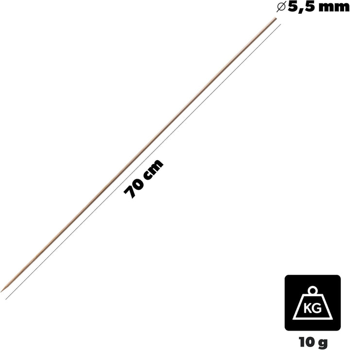 KADAX Bambusstäbe 70cm x 5.5mm, 100er Set, Pflanzstäbe aus Bambus, Holzstäbe als Pflanzenstütze für