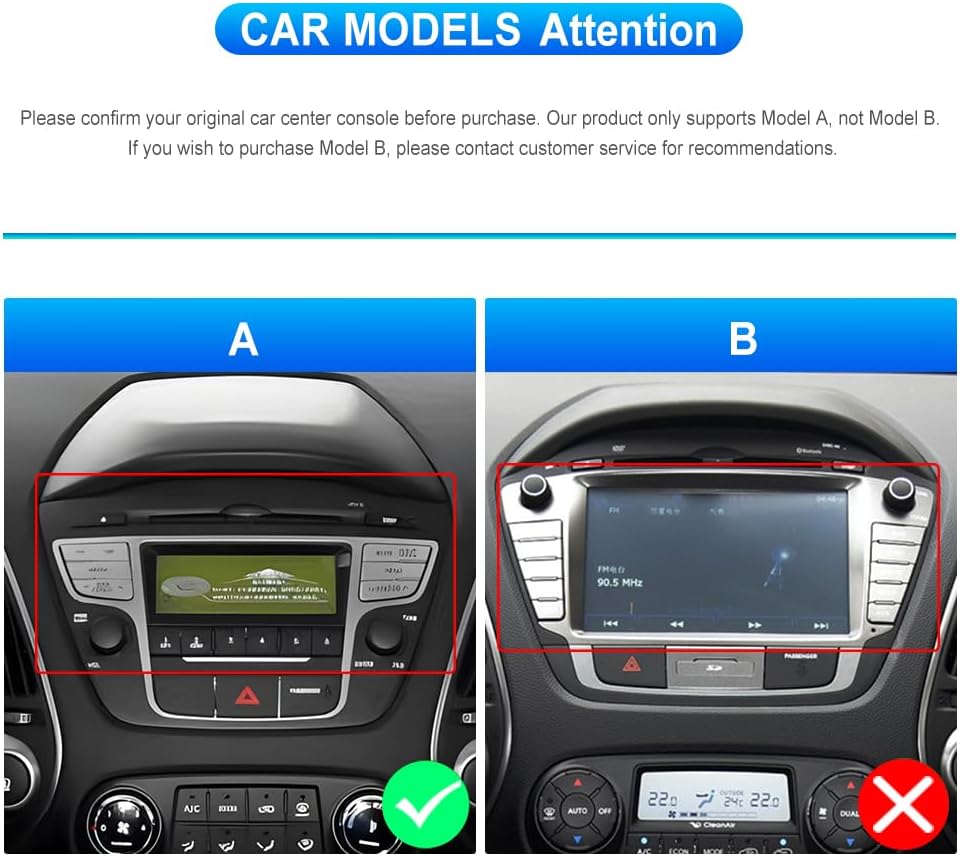 CAMECHO Android 15 Qualcomm Octa Core 4G+64G Autoradio für Hyundai IX35 2010-2015 mit Carplay Androi