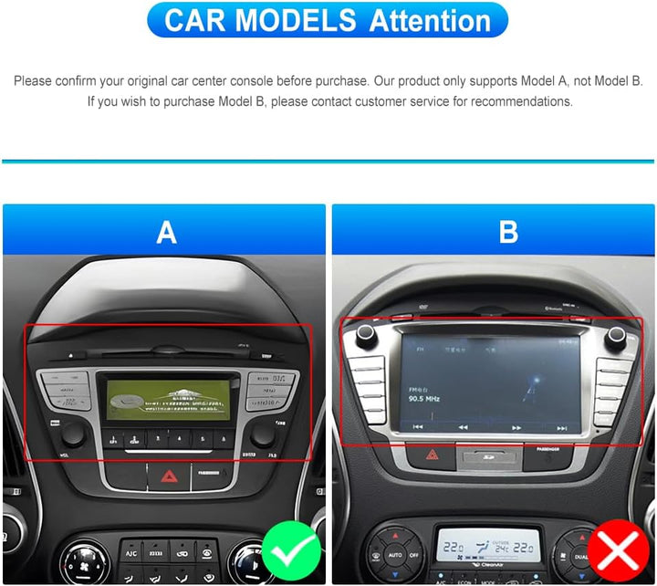 CAMECHO Android 15 Qualcomm Octa Core 4G+64G Autoradio für Hyundai IX35 2010-2015 mit Carplay Androi