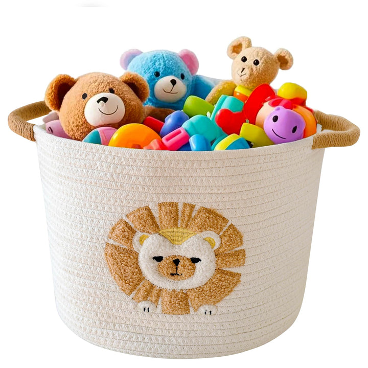 Aufbewahrungskorb Kinder Korb Geflochten Wäschekorb Kinderzimmer Wickeltisch Organizer Korb Mit Löwe