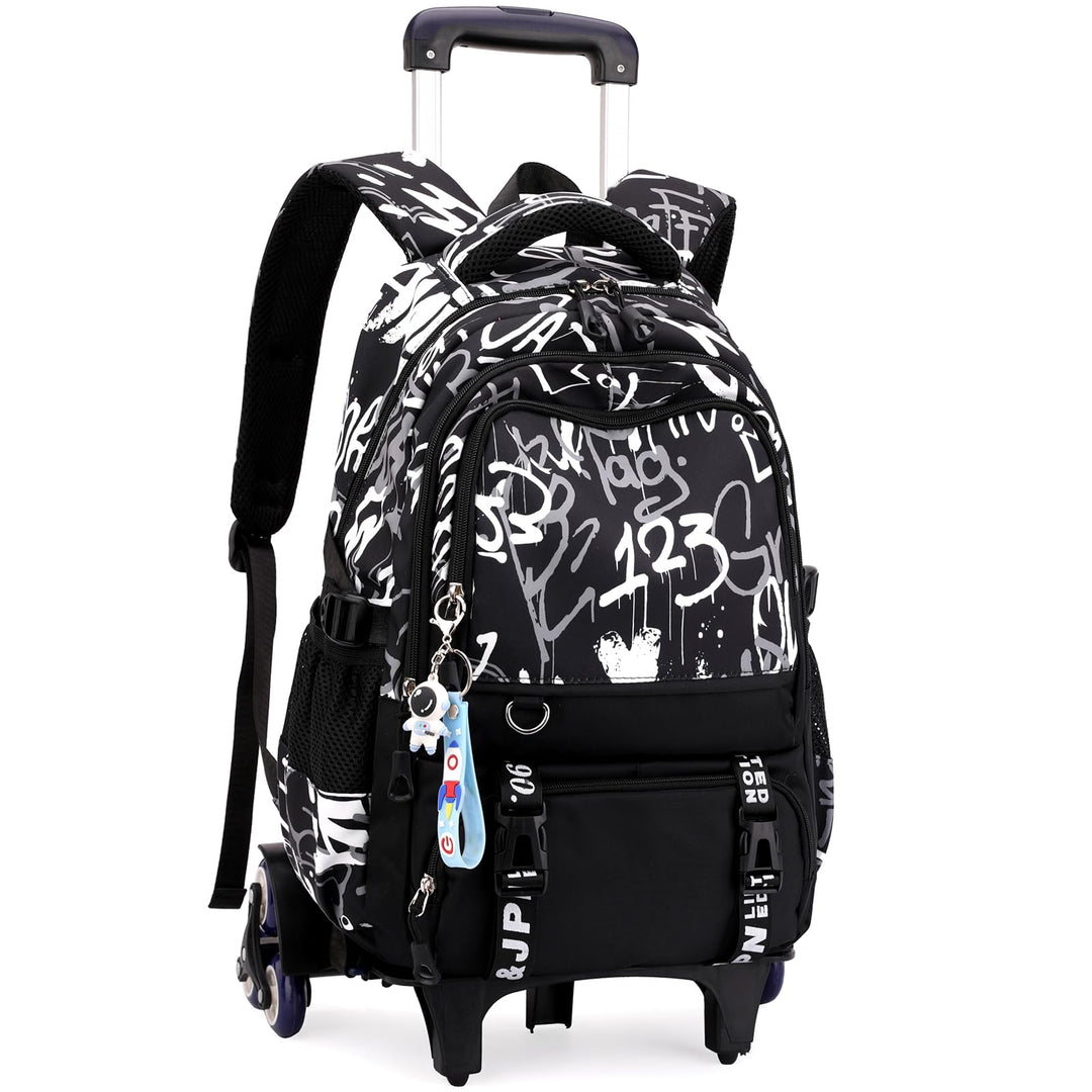 Amythe Schulrucksack Trolley für Jungen, Schulranzen mit Rollen für Kinder Teenager, Modischer Schul