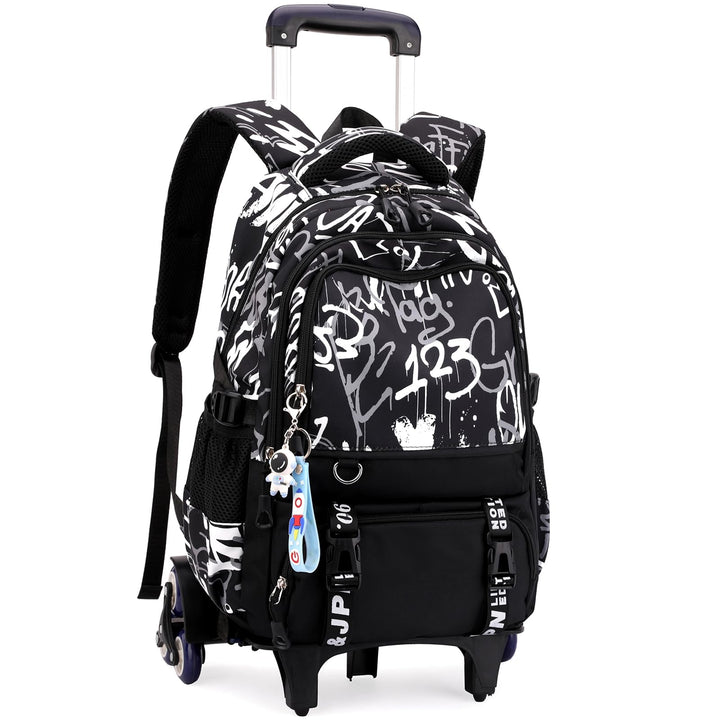 Amythe Schulrucksack Trolley für Jungen, Schulranzen mit Rollen für Kinder Teenager, Modischer Schul