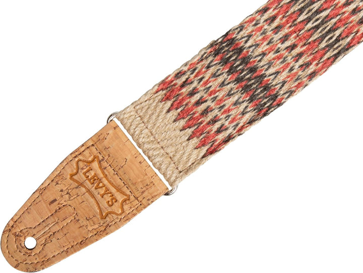 Levy's MH8P-006 Gitarrengurt Natural Hemp Webbing Cork Ends and Pocket 2" - Kedu, Kedu