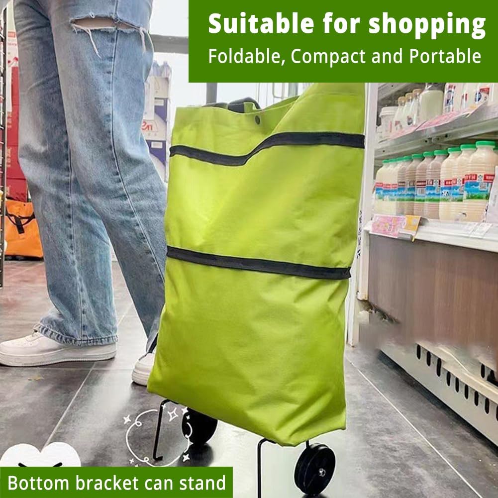 Faltbare Tasche mit Rollen | Faltbarer Einkaufstrolley | Multifunktionale Einkaufstasche mit Rollen