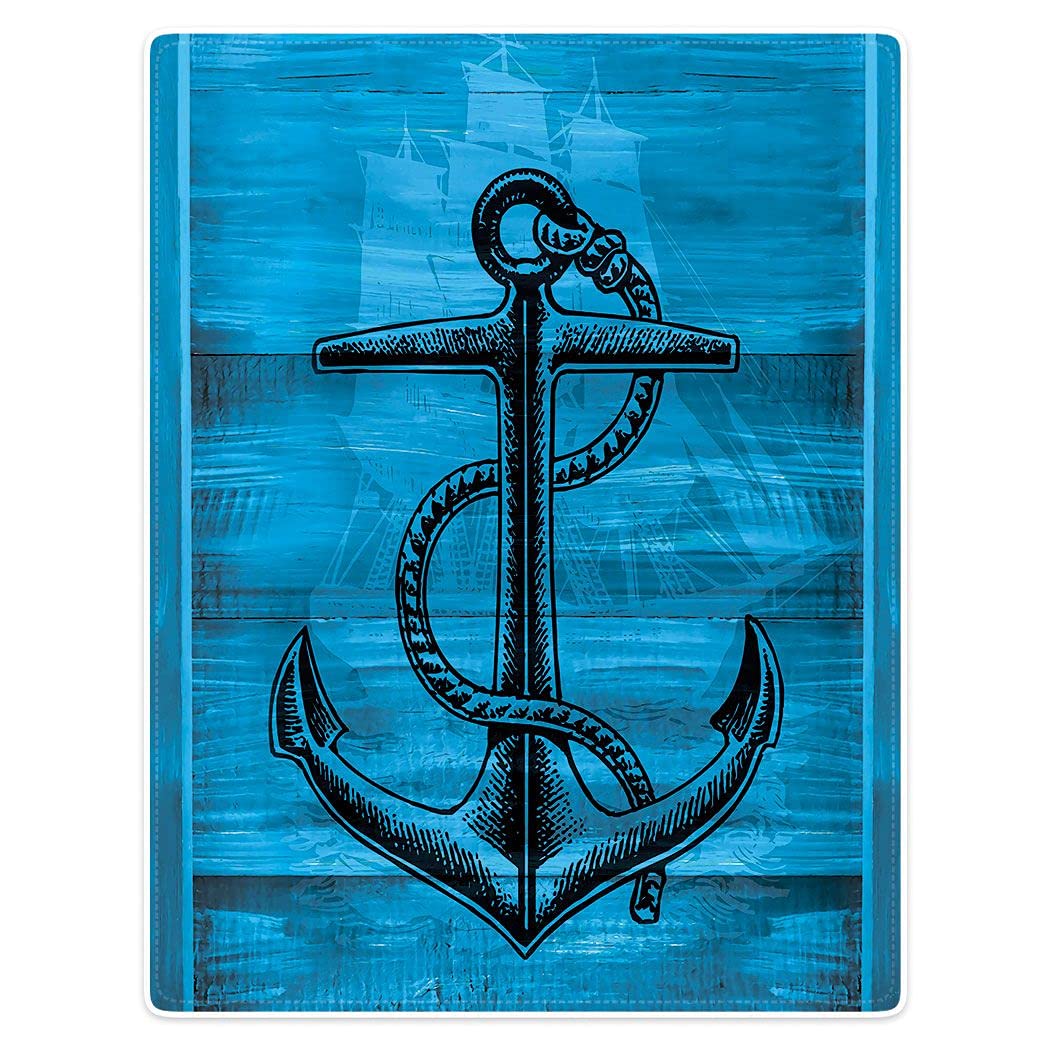 Zomer Kuscheldecke Anker Blau Flauschige Decke Mikrofaser Fleecedecke Weiche & Warme Sofadecke/Couch