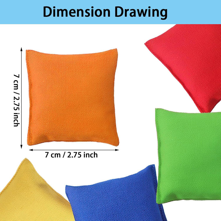 32 Stück Bohnensäckchen, Bunte Bean Bags, Sitzsäcke Werfen, mit Quarzsand Füllen 7 x 7cm Sitzsäcke W