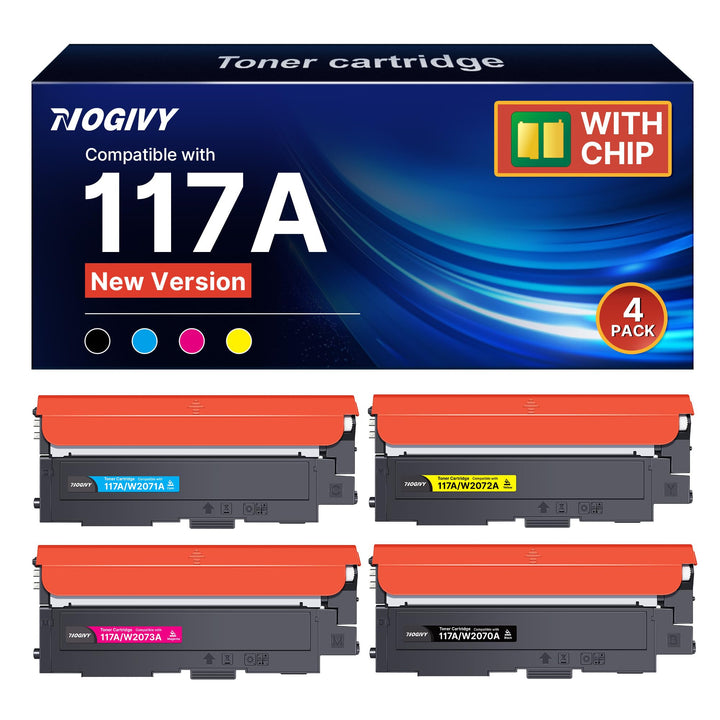 NOGIVY 117A Toner mit Chip Kompatibel für HP 117A Toner Set für Toner HP Color Laser MFP 179fwg 178n