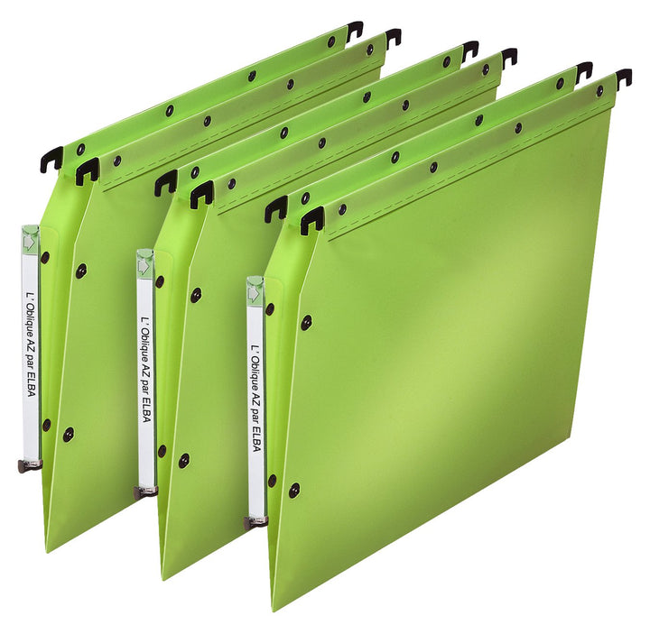 Elba Ultimate PP Hängemappen für Schrank, V-Boden, Polypropylen, blickdicht, Grün, 10 Stück, grün