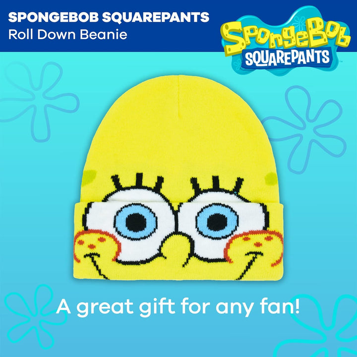 Concept One Unisex-Erwachsene Spongebob Roll Down Cuff Beanie-Mütze, gelb, Einheitsgrösse