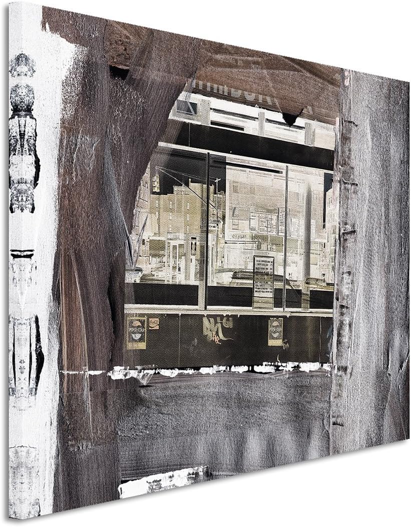 Paul Sinus Art 80x60cm Fotoleinwand Leinwanddruck Kunstdruck Wandbild braun grau beige gemalt