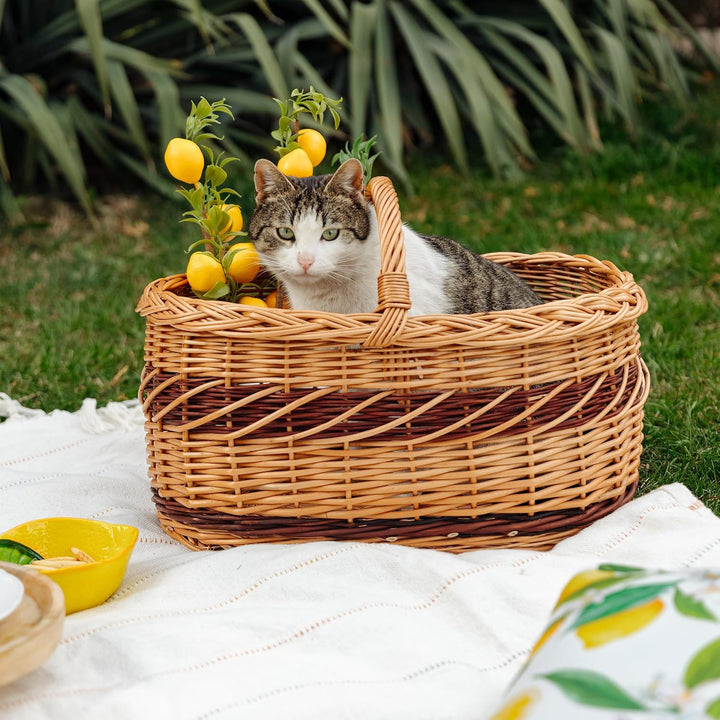 Creative Home Grosse Picknickkorb Weidenkorb mit Henkel Einkaufskorb | 52 x 35 x 36 cm (+/- 1 cm) |
