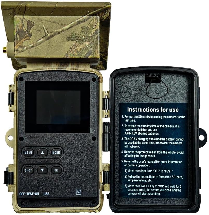 Levenhuk Trap WF30 Wildkamera – 60MP 5K Tierkamera mit Nachtsicht, PIR Bewegungsmelder, IR/Farbmodus