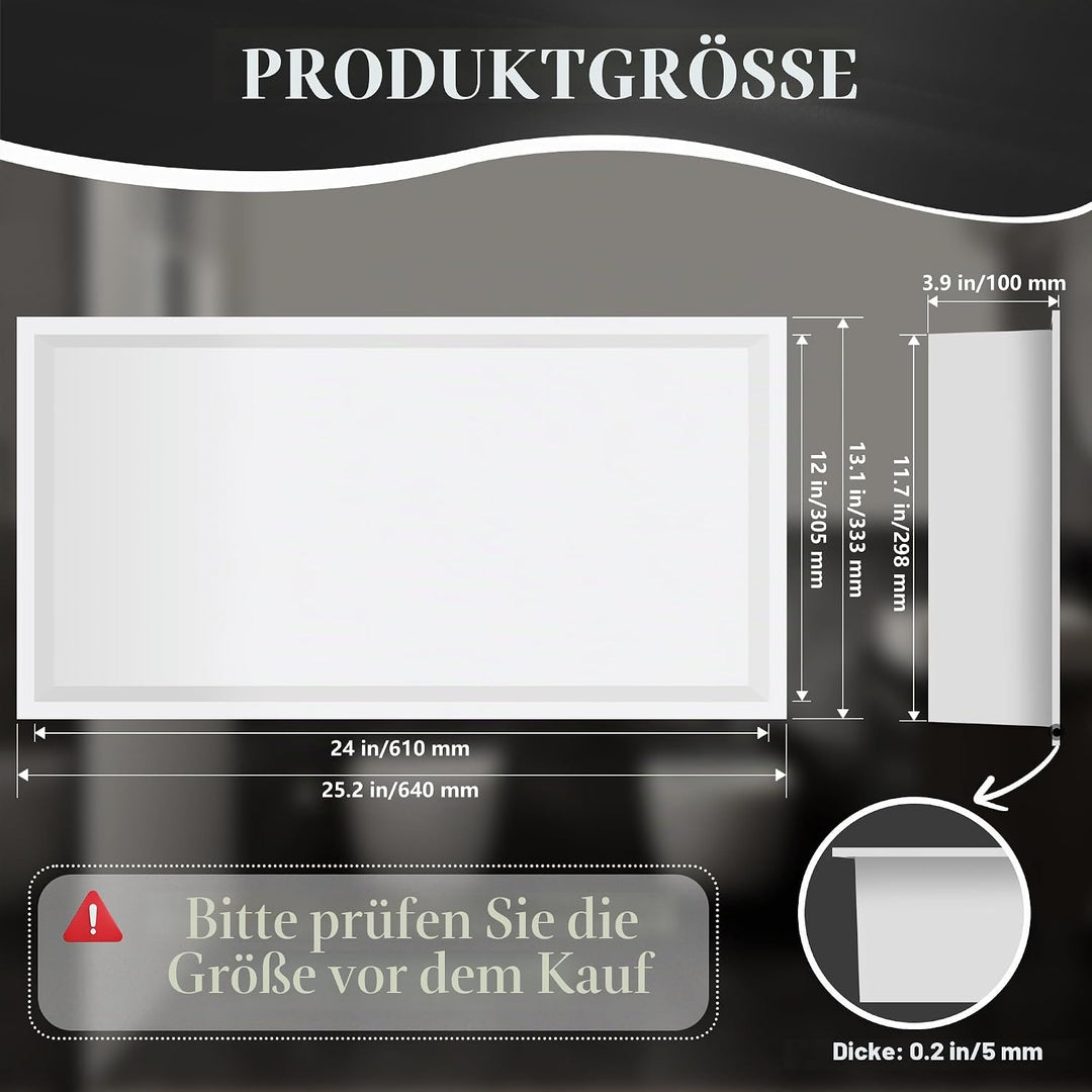 FTL Wandnische Dusche Edelstahl 64 x 33 x 10 cm,Weiss Duschnische für Badezimmer,Keine Fliesen Erfor