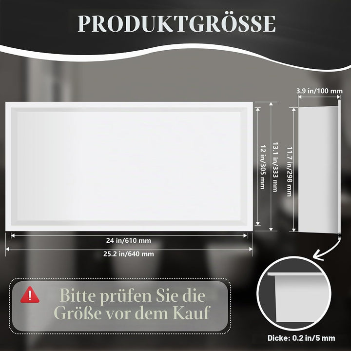 FTL Wandnische Dusche Edelstahl 64 x 33 x 10 cm,Weiss Duschnische für Badezimmer,Keine Fliesen Erfor
