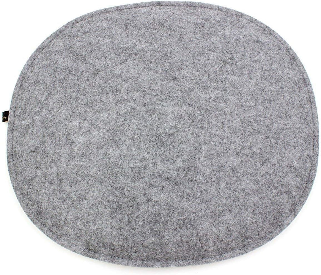 Luxflair Ovale Filz Sitzkissen 6er Set mit Füllung dunkelgrau/Graumeliert, ca. 35,5x31cm, waschbar b