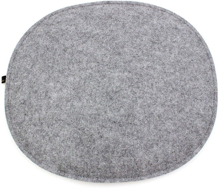 Luxflair Ovale Filz Sitzkissen 6er Set mit Füllung dunkelgrau/Graumeliert, ca. 35,5x31cm, waschbar b