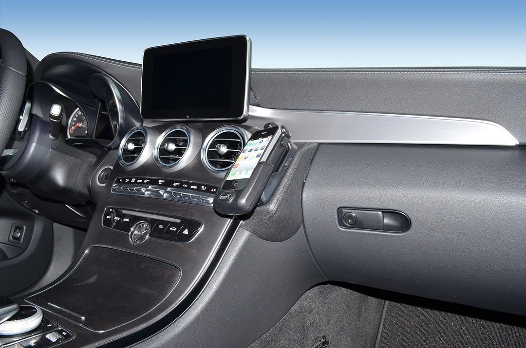 KUDA 1290 Halterung Echtleder schwarz für Mercedes C-Klasse (W205/S205) ab 2014, 1290