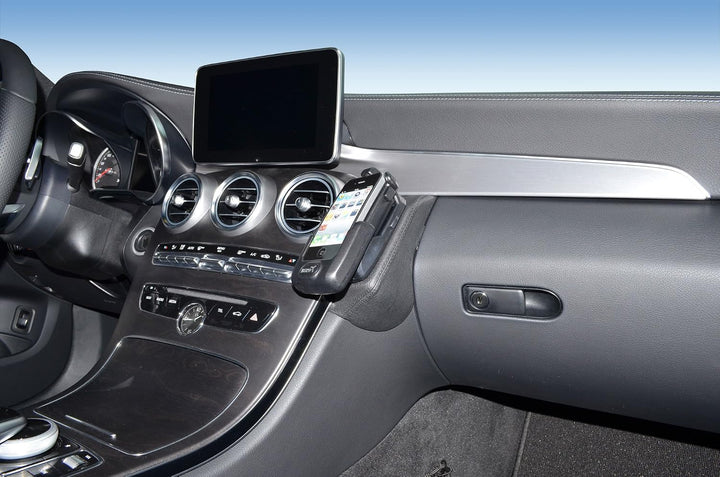 KUDA 1290 Halterung Echtleder schwarz für Mercedes C-Klasse (W205/S205) ab 2014, 1290