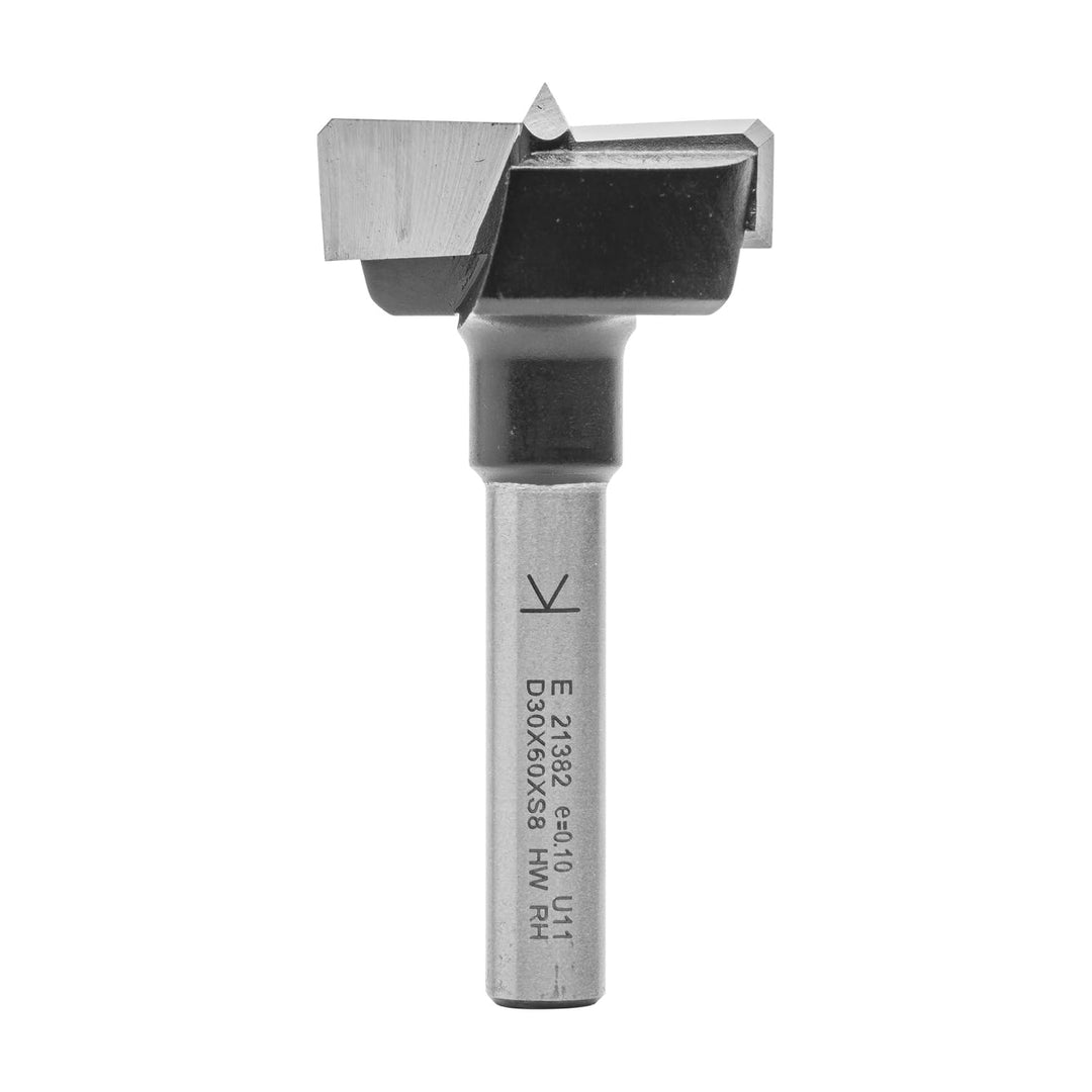 ENT 21382 Zylinderkopfbohrer speziell für die Oberfräse HW, Schaft (S) 8 mm, Durchmesser (D) 30 mm,