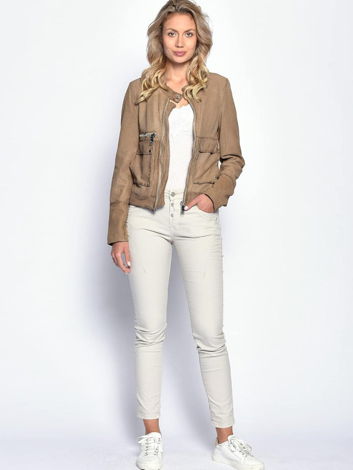 Maze Damen Lederjacke Clermont XL beige, XL beige