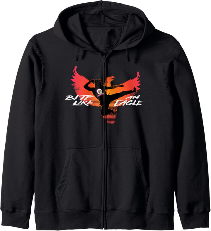 Cobra Kai Beissen wie ein Eagle Jump Kick Kapuzenjacke