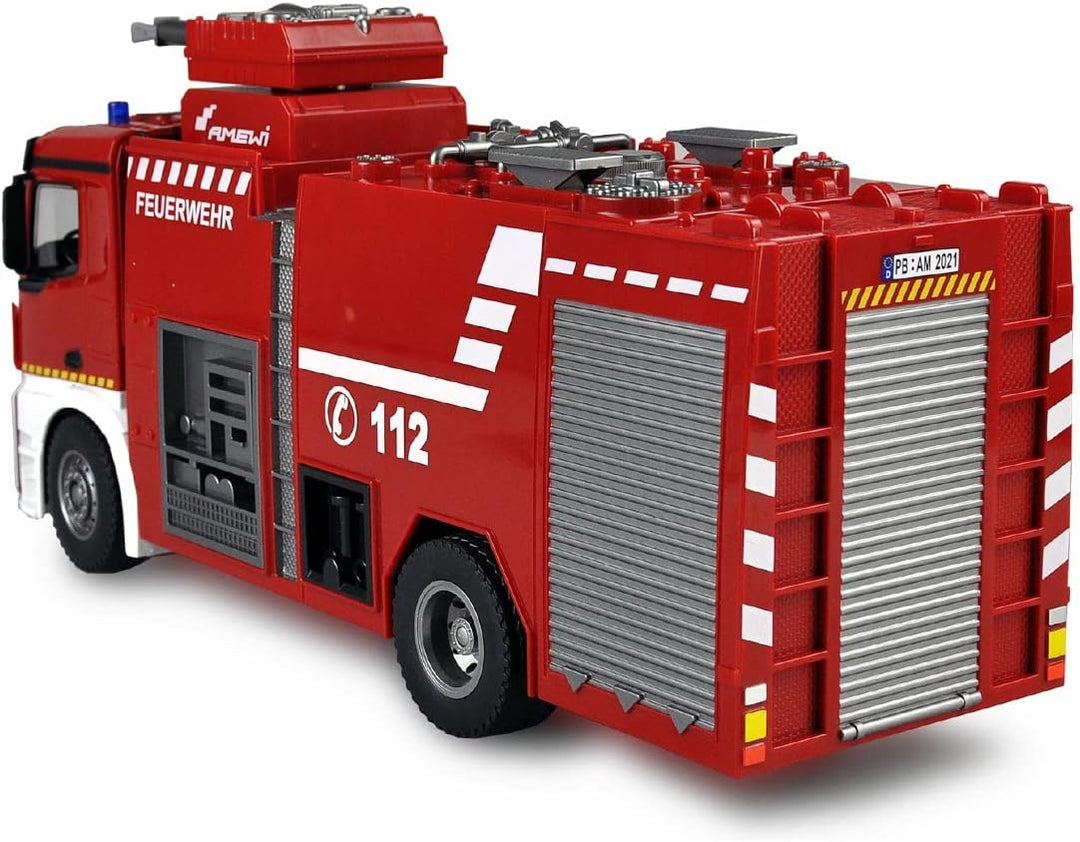 Amewi 22503 Mercedes Benz Feuerwehr-Loeschfahrzeug - Lizenzfahrzeug 1:18 RC Modell-LKW 100% RtR inkl
