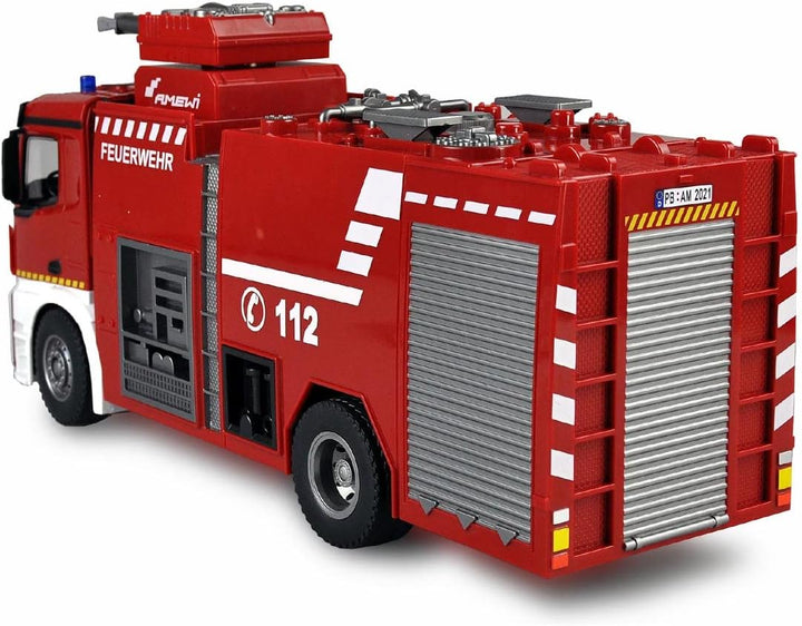 Amewi 22503 Mercedes Benz Feuerwehr-Loeschfahrzeug - Lizenzfahrzeug 1:18 RC Modell-LKW 100% RtR inkl