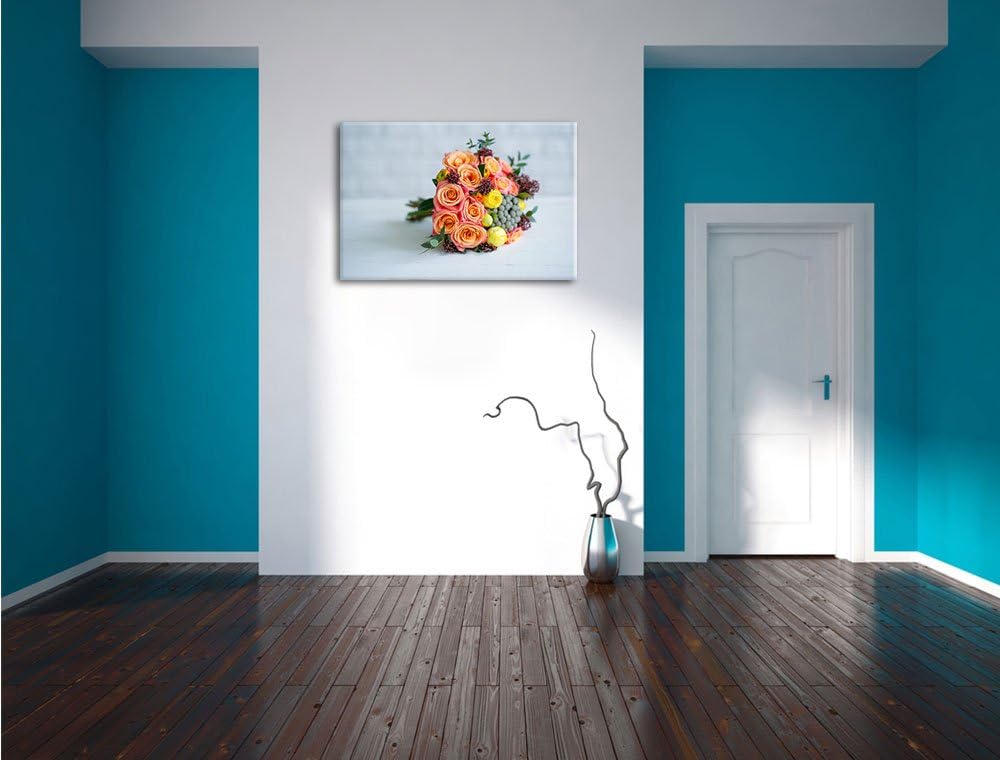 Romantischer Blumenstrauss, Format: 100x70 auf Leinwand, XXL riesige Bilder fertig gerahmt mit Keilr