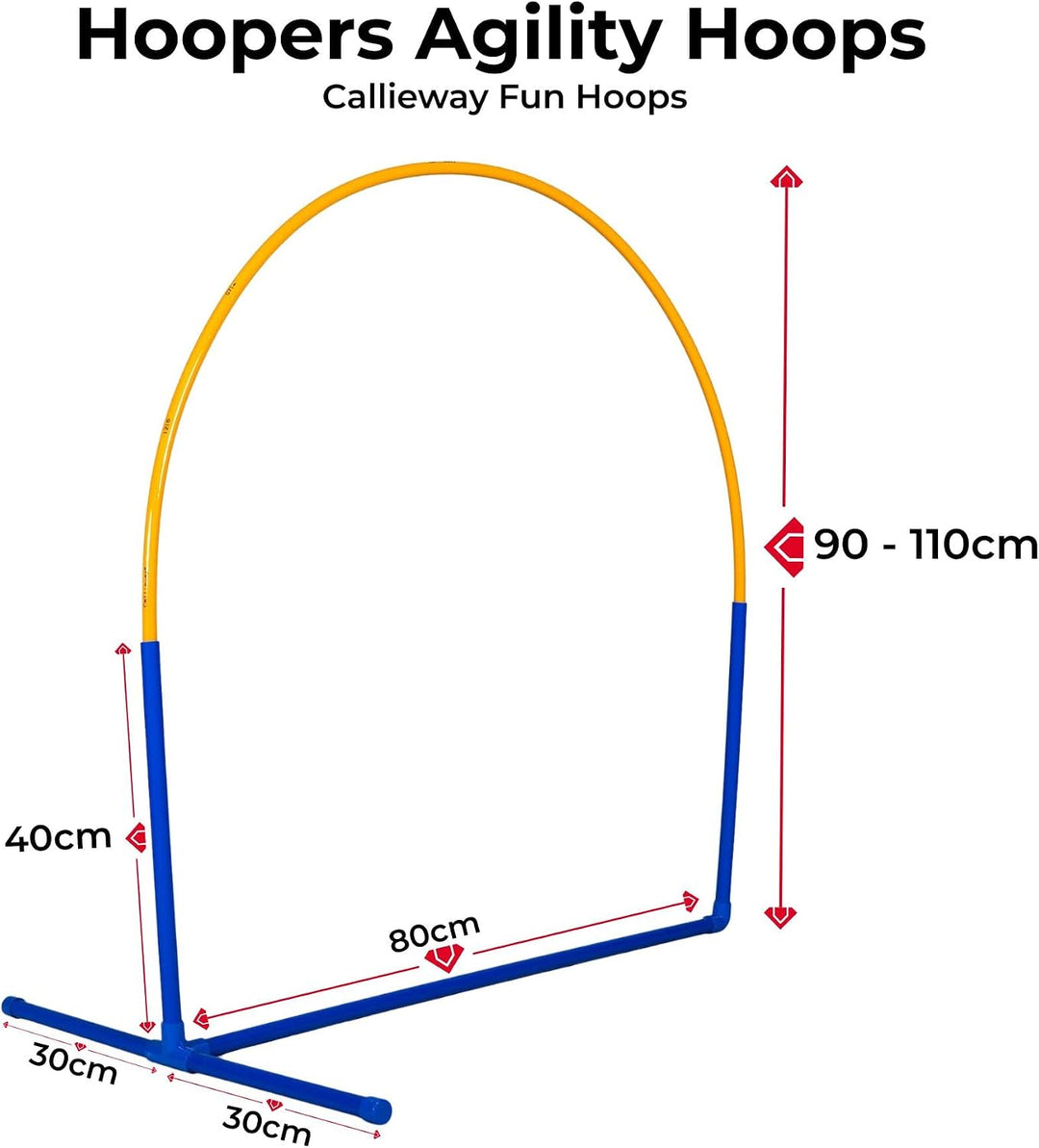 Callieway 6X NADAC Hoopers Agility Hoops - Grosspackung Fun Hoops - Blau - 6er Pack (Mit Mittelstreb