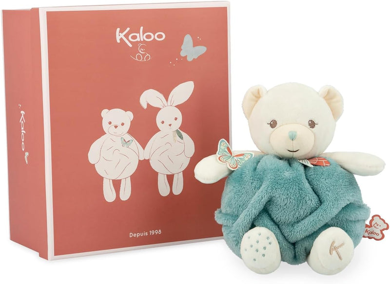 KALOO - Feder – Liebesblase Bär grün – Teddybär weich 23 cm – kleines Kuscheltier Baby – entwickelt