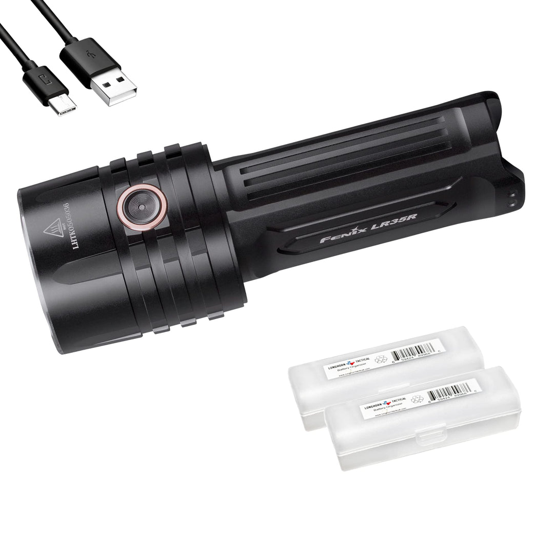 Fenix LR35R 10000 Lumen wiederaufladbare LED-Taschenlampe mit Lumentac-Batterie-Organizer, langer Üb