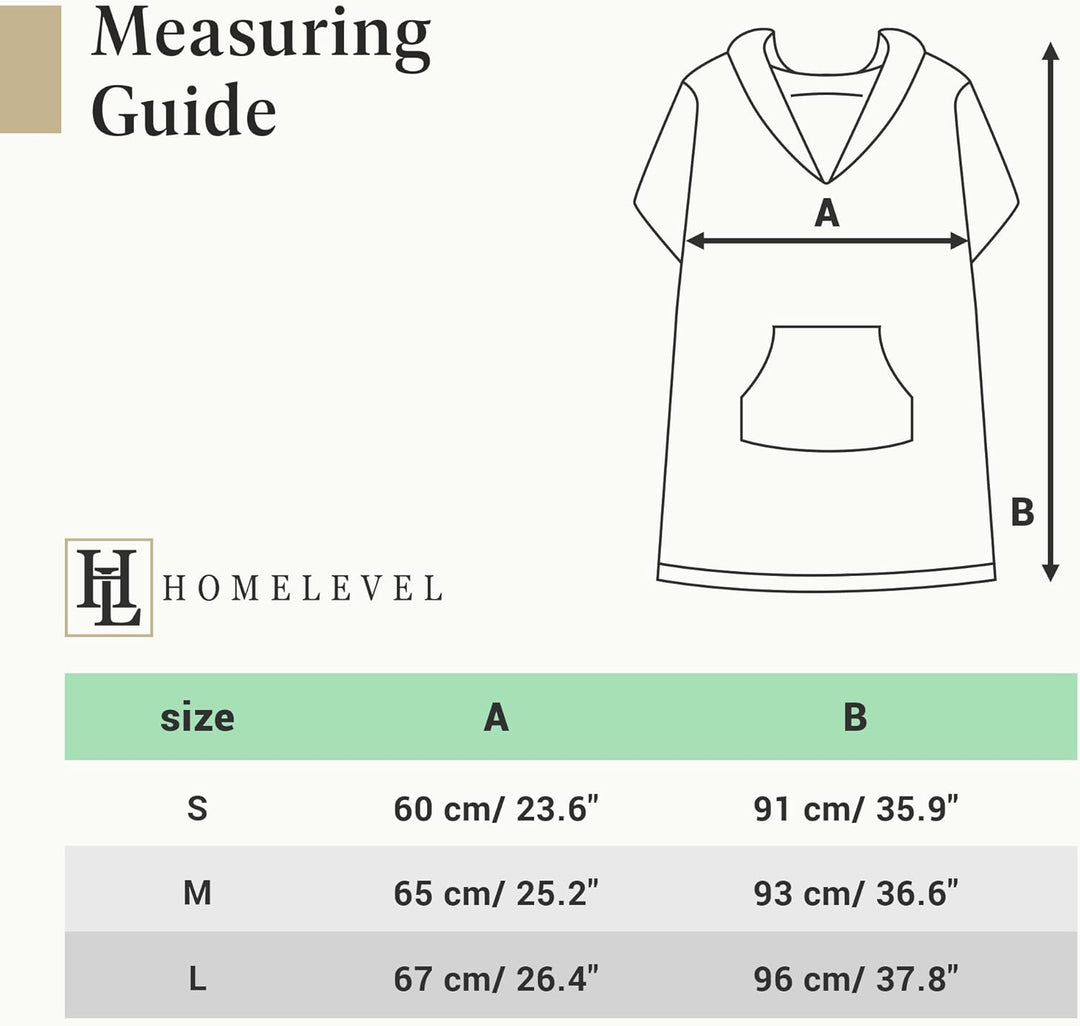 HOMELEVEL Poncho Damen Frottee - Badeponcho Badetuch aus 100% Baumwolle - Handtuch für Strand Sauna