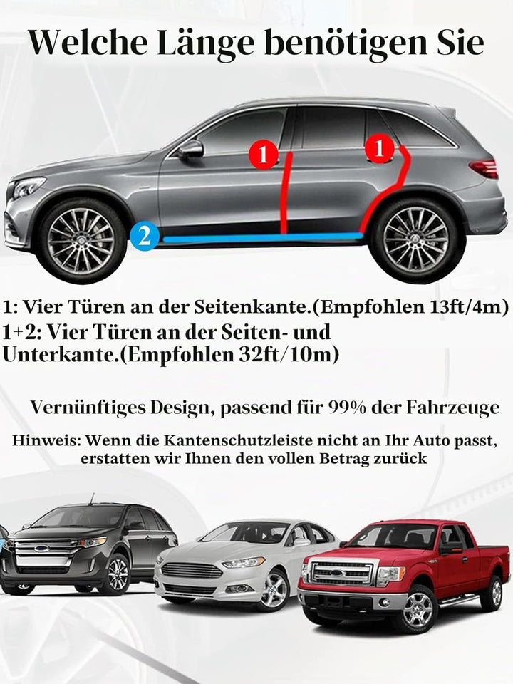 SYOAUTO 20M Autotür Kantenschutz Kein Kleber Kantenschutz Auto Universal Fit Schwarzer Kantenschutz