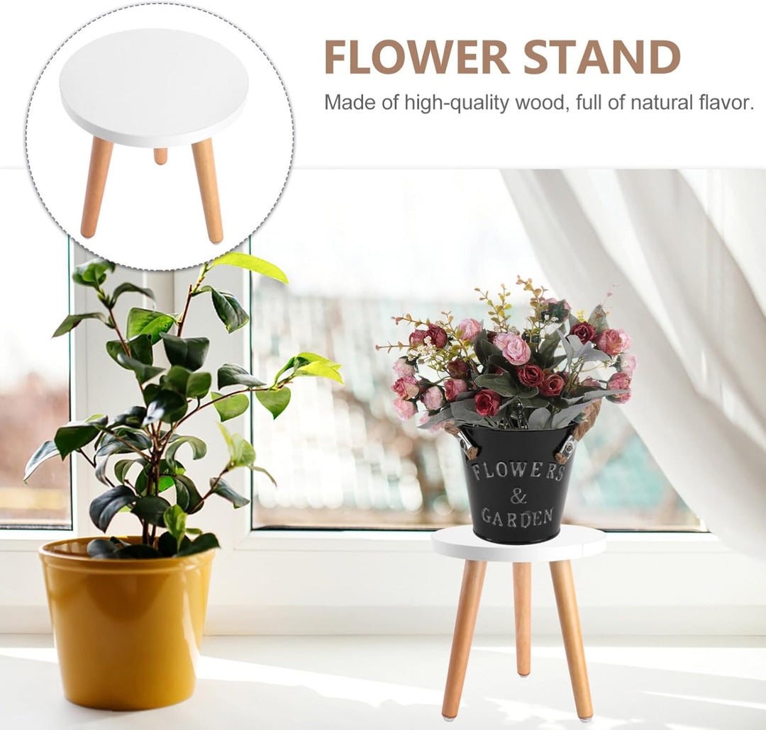 BESTonZON Holz Plant Stand Blumentopf Runde Basis Halter Hocker Topf Halter Indoor Outdoor Rostfrei