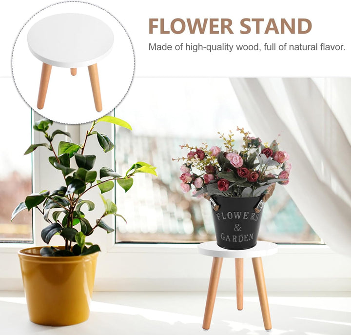 BESTonZON Holz Plant Stand Blumentopf Runde Basis Halter Hocker Topf Halter Indoor Outdoor Rostfrei