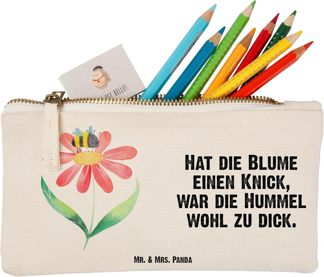 Mr. & Mrs. Panda Federmappe Hummel Blume Grösse S Klein - Geschenk, Natur, Kulturtasche, Pouch, Bien