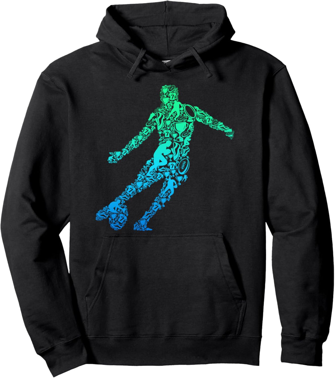 Rugby Spieler Herren Kinder Jungen Pullover Hoodie