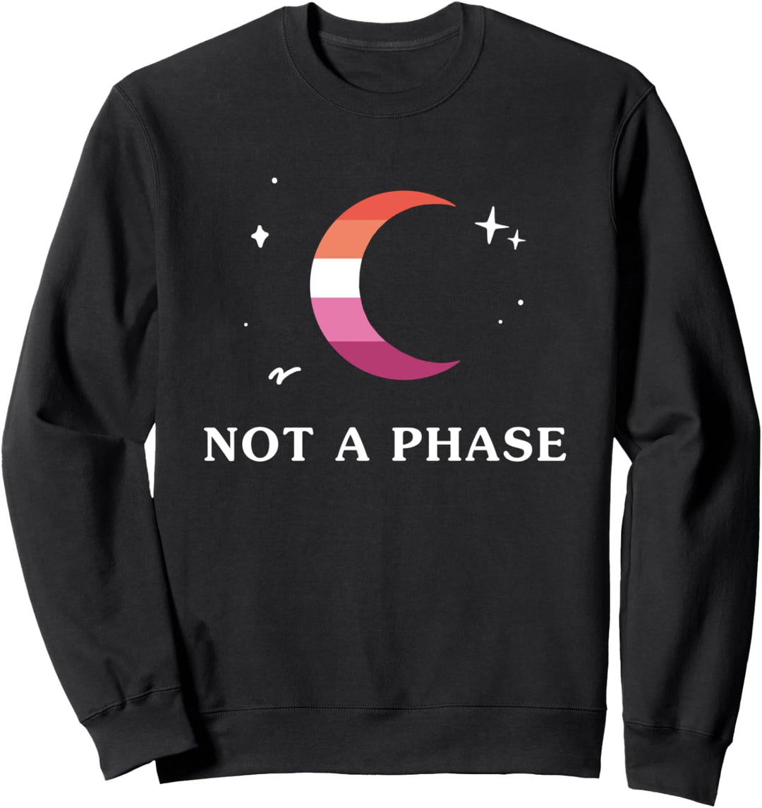 Keine Phase Lesbian Orange Pink LGBTQ Gay Pride Flagge Mond Sweatshirt