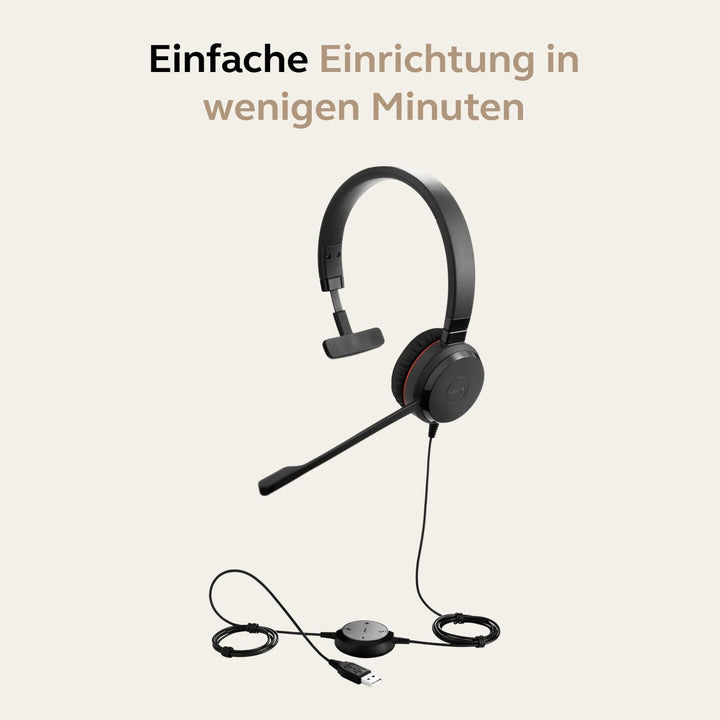 Jabra Evolve 30 II, Unified Communications zertifiziertes Mono-Headset mit Anrufsteuerung, Mikrofon