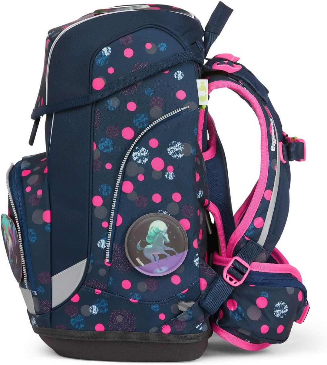 ergobag cubo Set ergonomischer Schulrucksack, Set 5-teilig Einheitsgrösse Phantbärsiewelt Glow - Bla