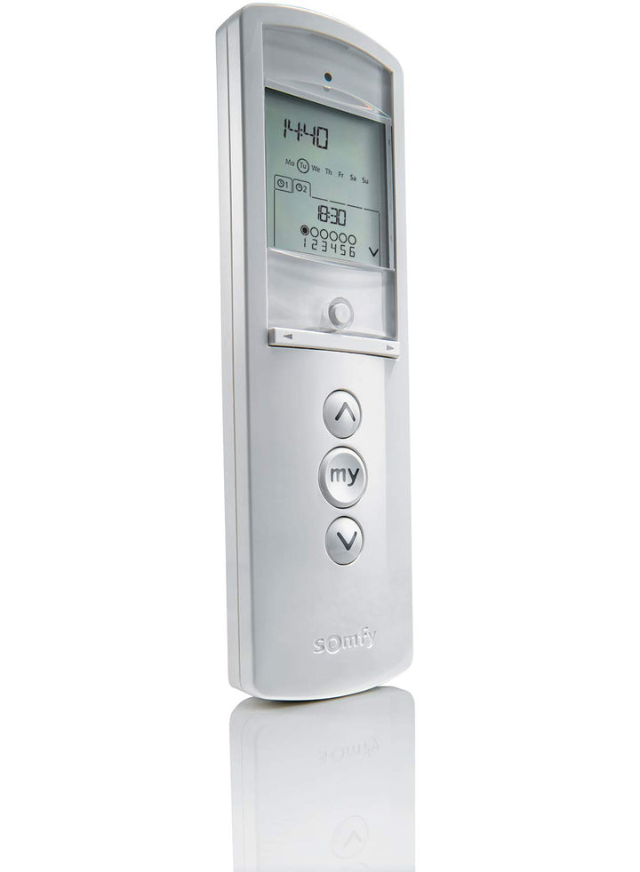 Somfy 2401101 – Fernbedienung Telis 6 Chronis RTS Pure | mit Zeitprogrammierung | LCD-Display