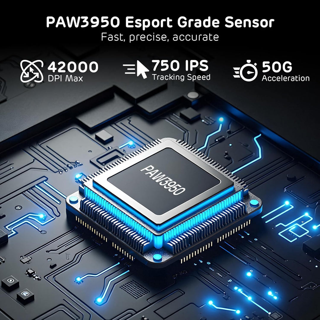 RK ROYAL KLUDGE MG5 8K kabellose Gaming Maus, 42K DPI PAW3950 Sensor, 56g leichte ergonomische, dopp