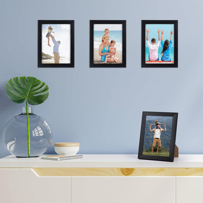 Giftgarden 7 Stück Bilderrahmen Set 15x20 CM für 20x15 CM Fotos und Bilder, Schwarze Fotorahmen Coll