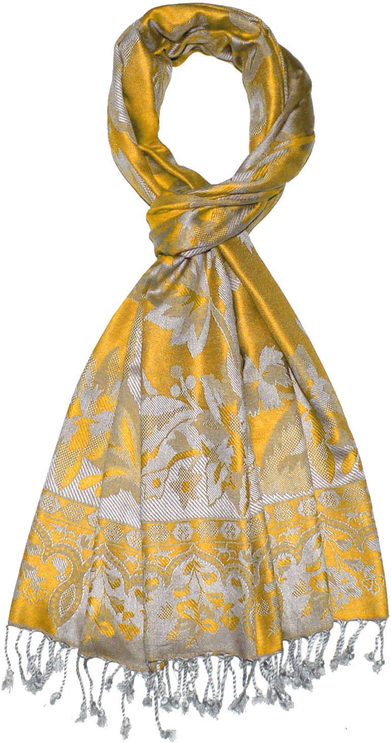 Lorenzo Cana Marken Pashmina Damenschal Naturfaser Floral Blumen Stola Schaltuch Tuch Stola 70 cm x