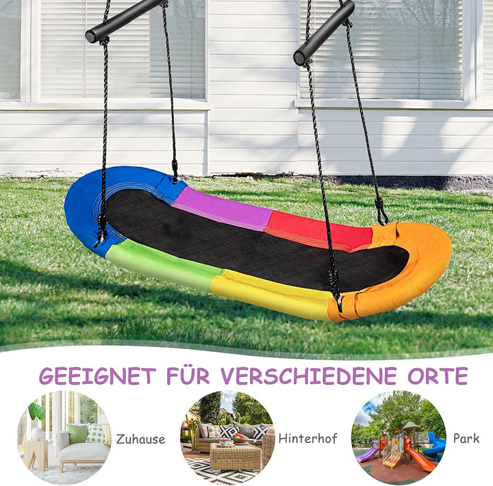 GOPLUS Höheverstellbare Schaukel bis 150 kg belastbar, Gartenschaukel für Erwachsene oder Kinder, ex