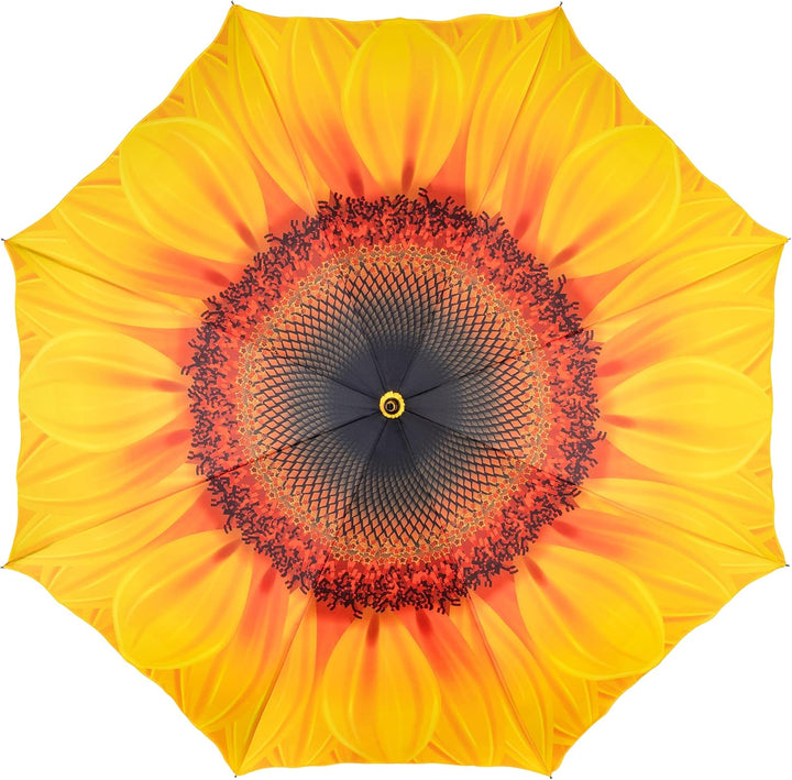 VON LILIENFELD Regenschirm Sonnenblume Auf-Automatik Windfest Leicht Stockschirm Stabil Flower