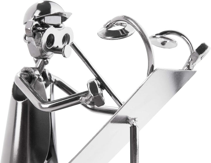 BRUBAKER Schraubenmännchen Architekt - Handarbeit Eisenfigur Metallmännchen Bauplaner - Metallfigur